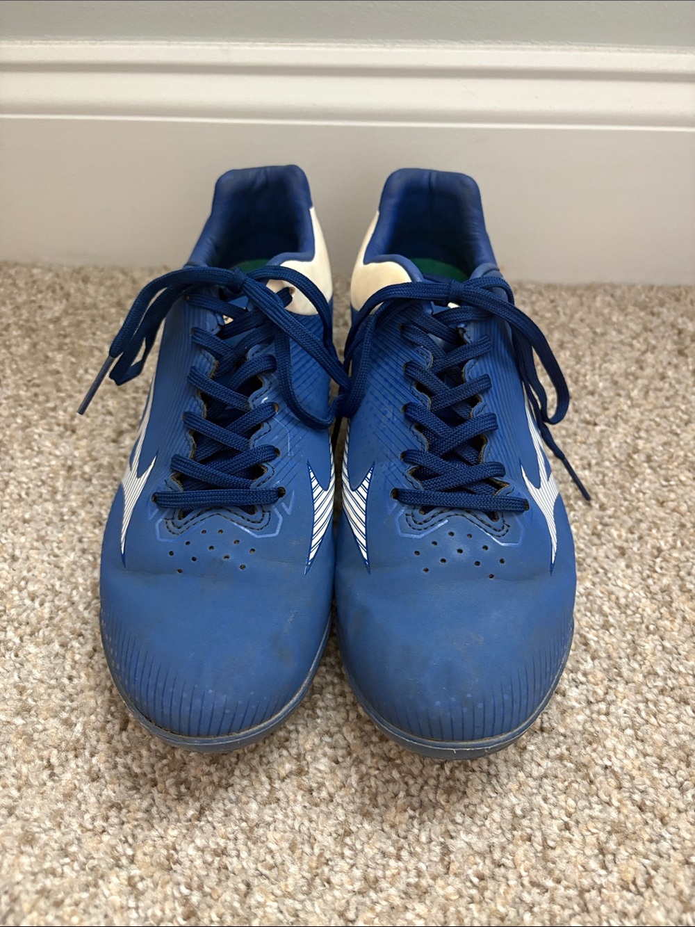 Mizuno Wave LightRevo Baseball/Softball Molded Cleats Blue White Size US 6 Style